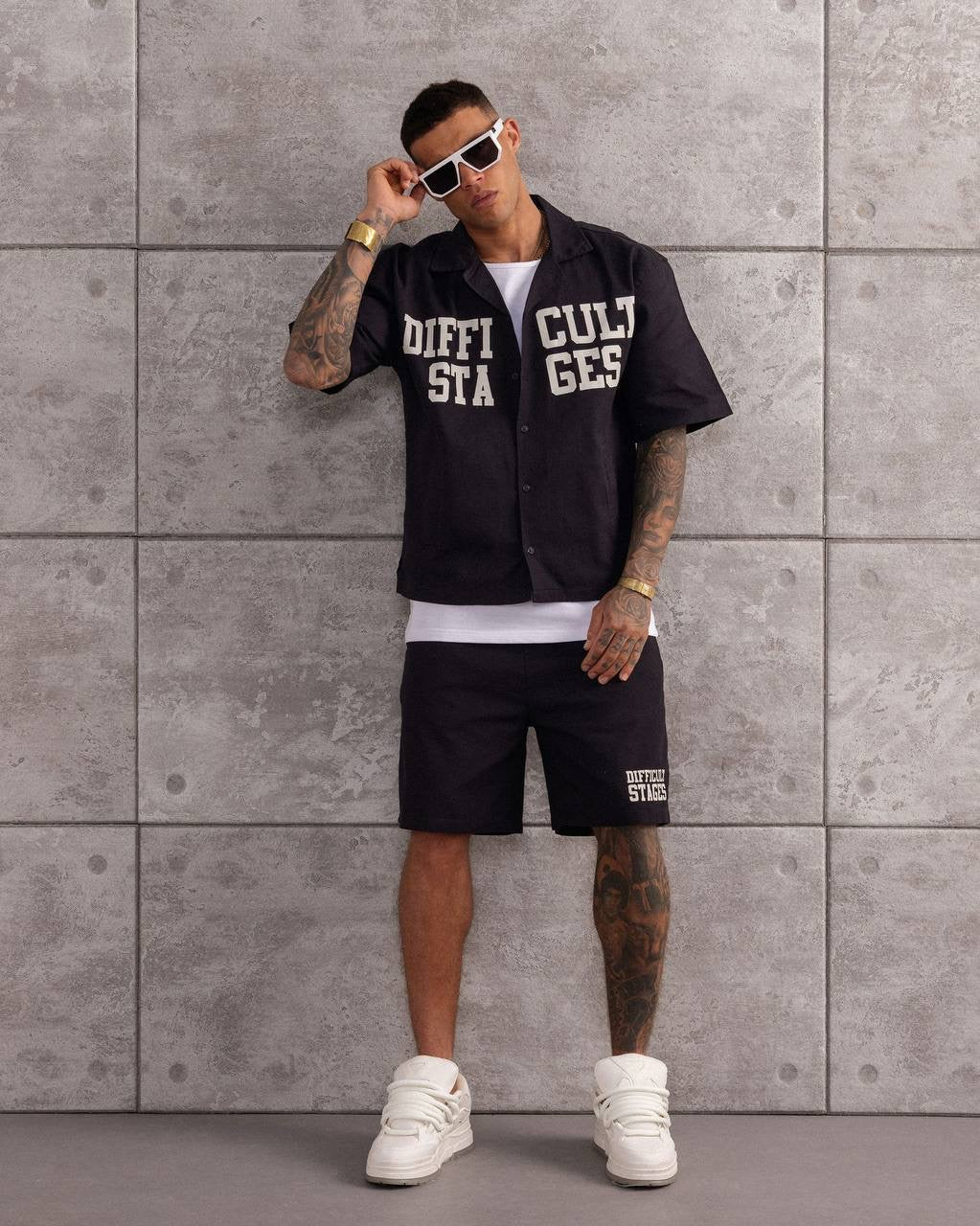 Men's Casual Trendy Printed Shirt & Shorts Set