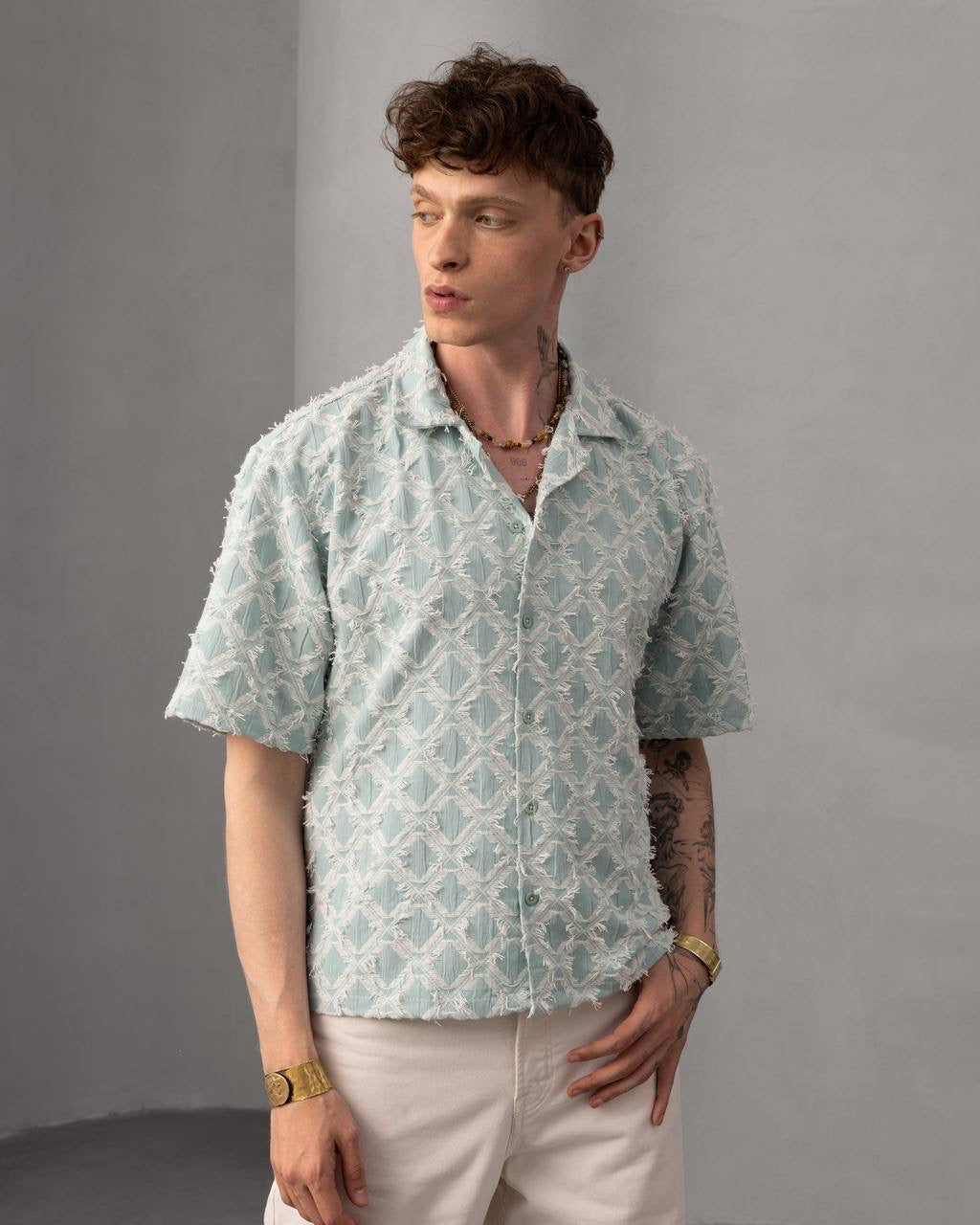 Men's Floral Short Sleeve Trendy Summer Shirt