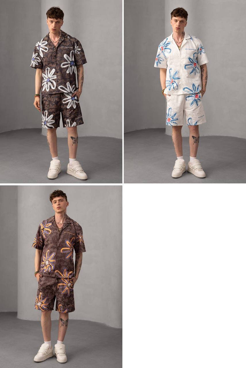 Floral Print Hawaiian Trendy Summer Shirt & Shorts Set