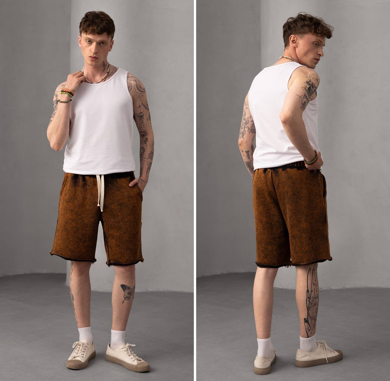 Graphic Floral Print Tank Top & Shorts Set Summer Outfit