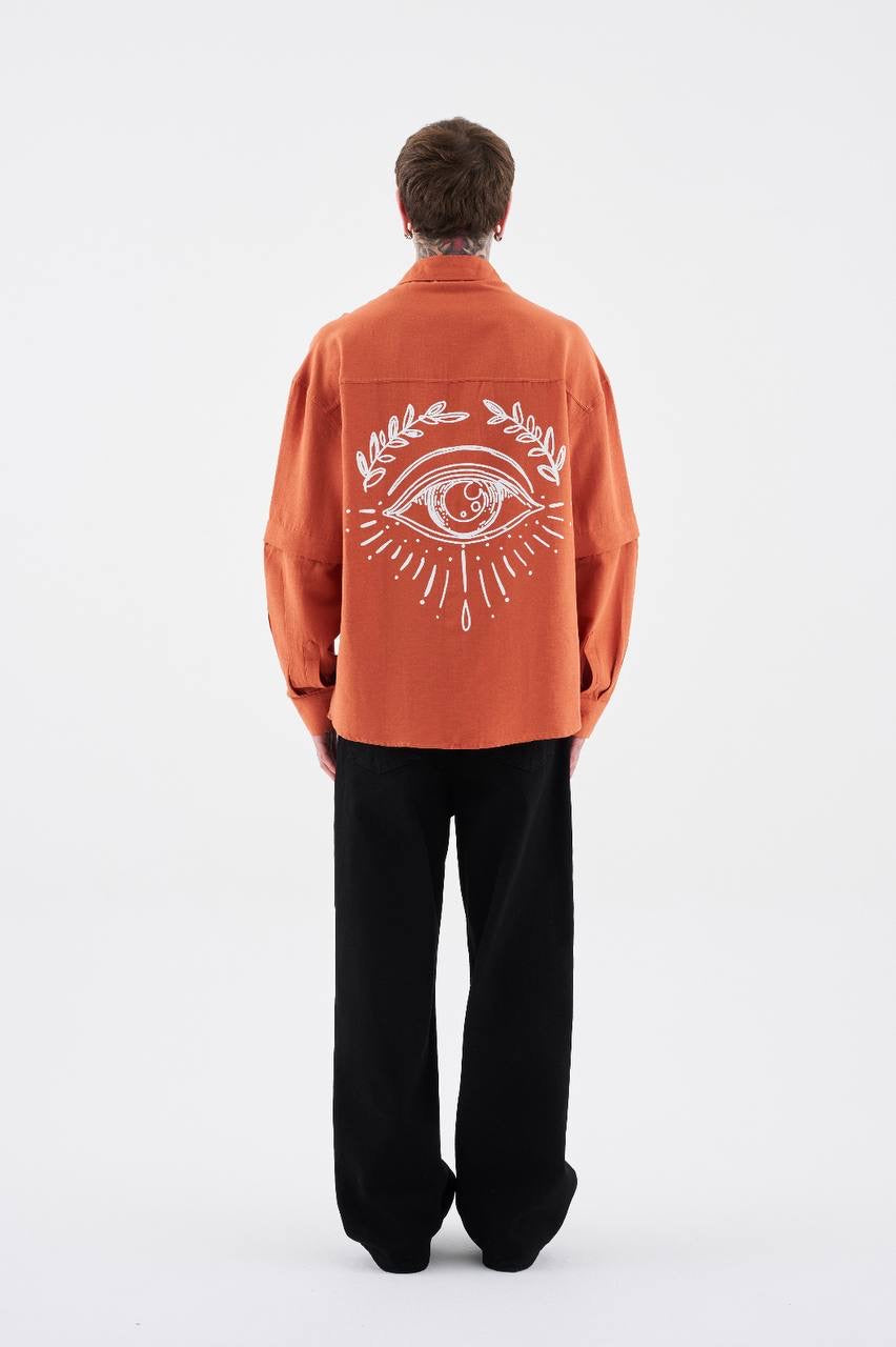 Men's Boxy Fit Casual Shirt in Soft Cotton – Orange