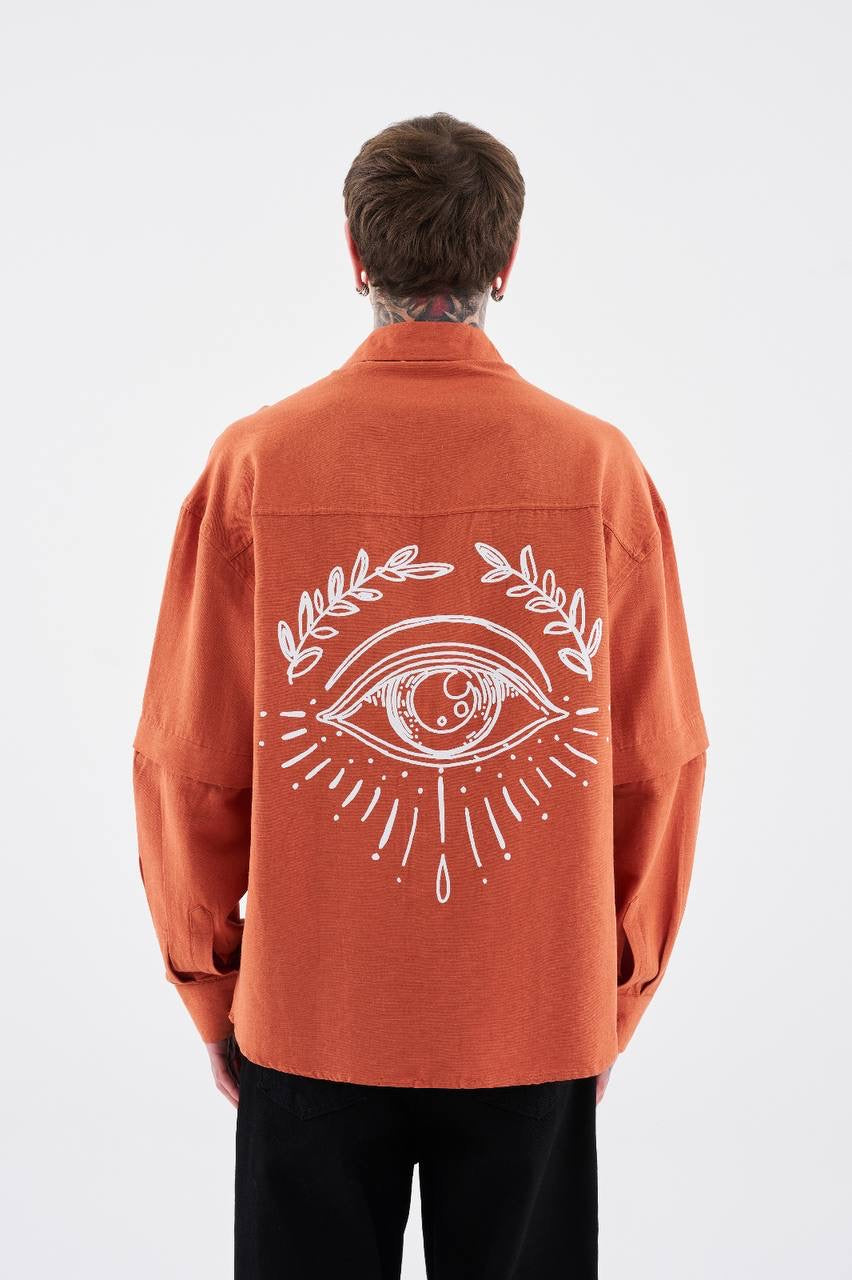 Men's Boxy Fit Casual Shirt in Soft Cotton – Orange