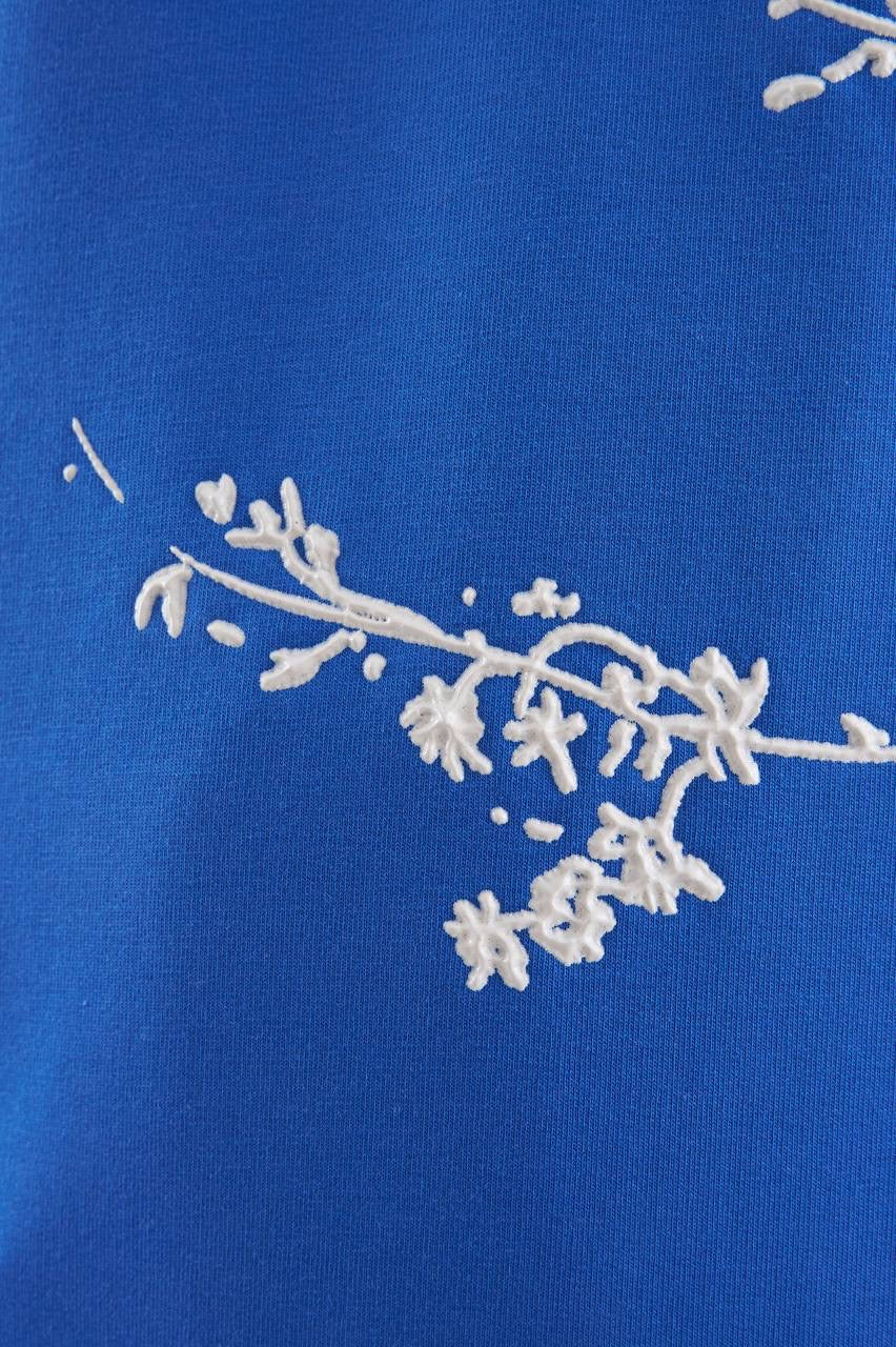 Men’s Boxy Fit White Floral Print Short Sleeve T-Shirt in Soft Cotton