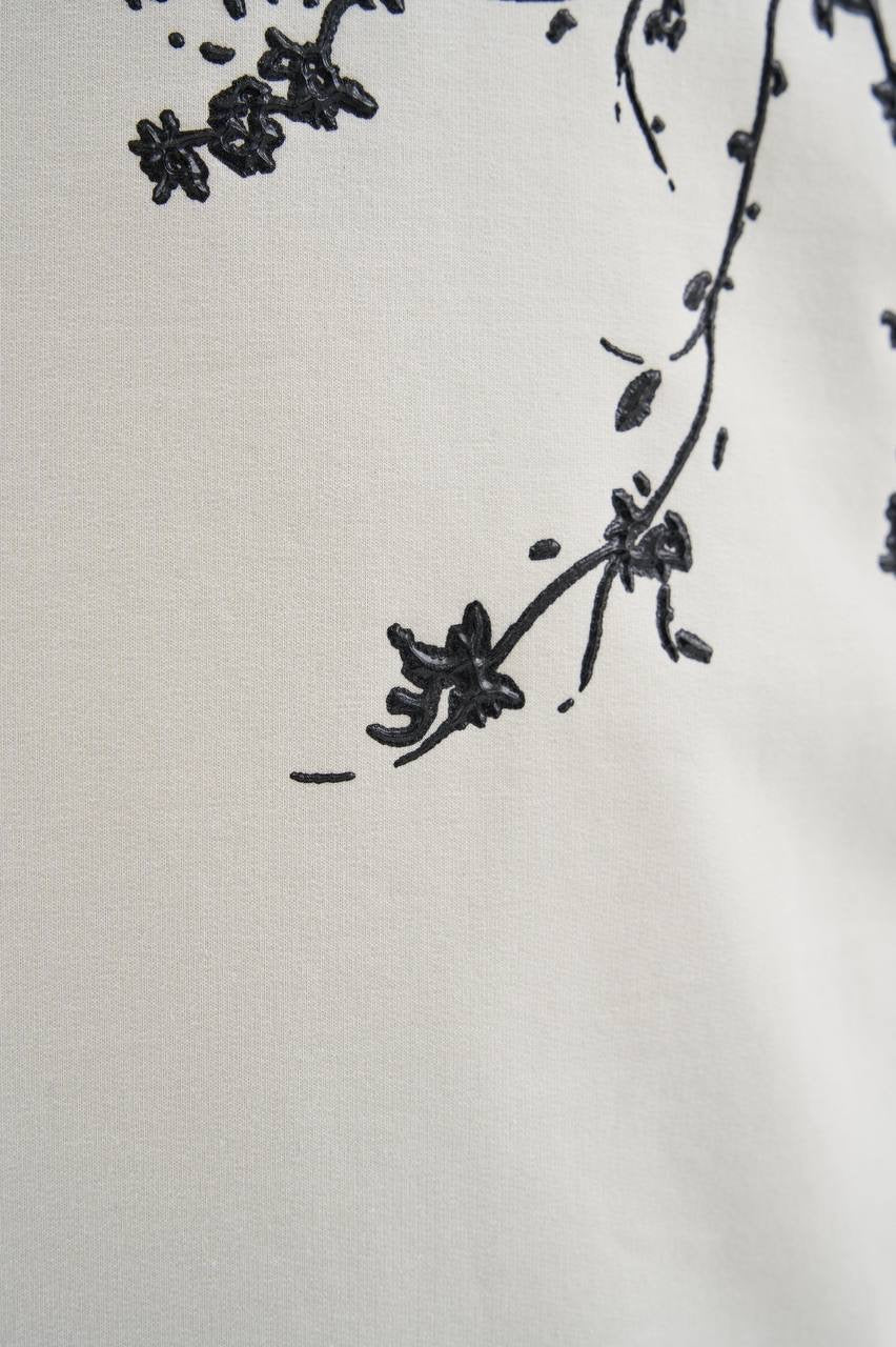 Men’s Boxy Fit Black Floral Print Short Sleeve T-Shirt