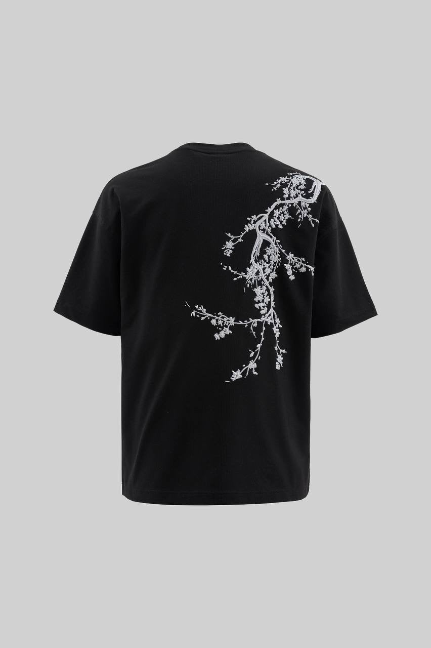 Men’s Boxy Fit Space-Inspired and Sleeve Print Short Sleeve T-Shirt