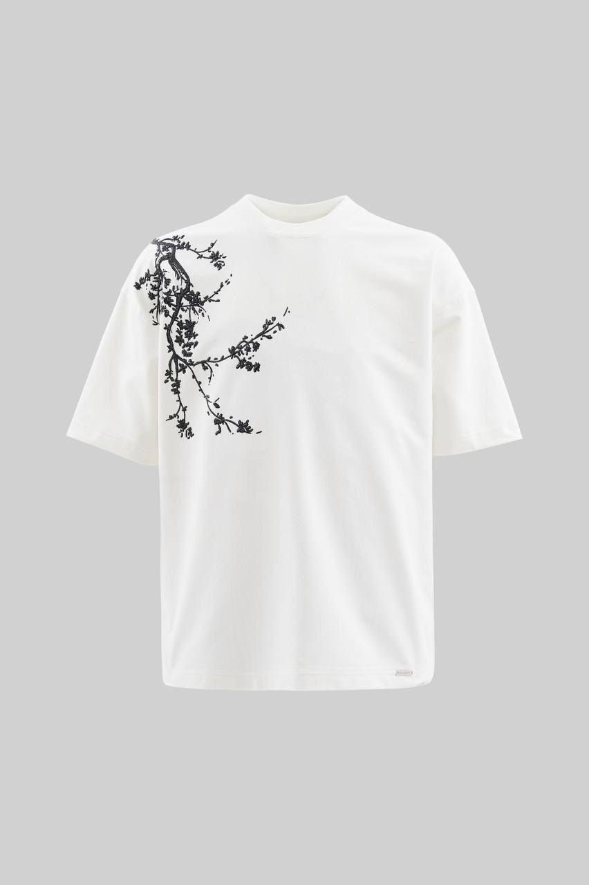 Men’s Boxy Fit Floral 3D Printed Short Sleeve T-Shirt in Soft Cotton