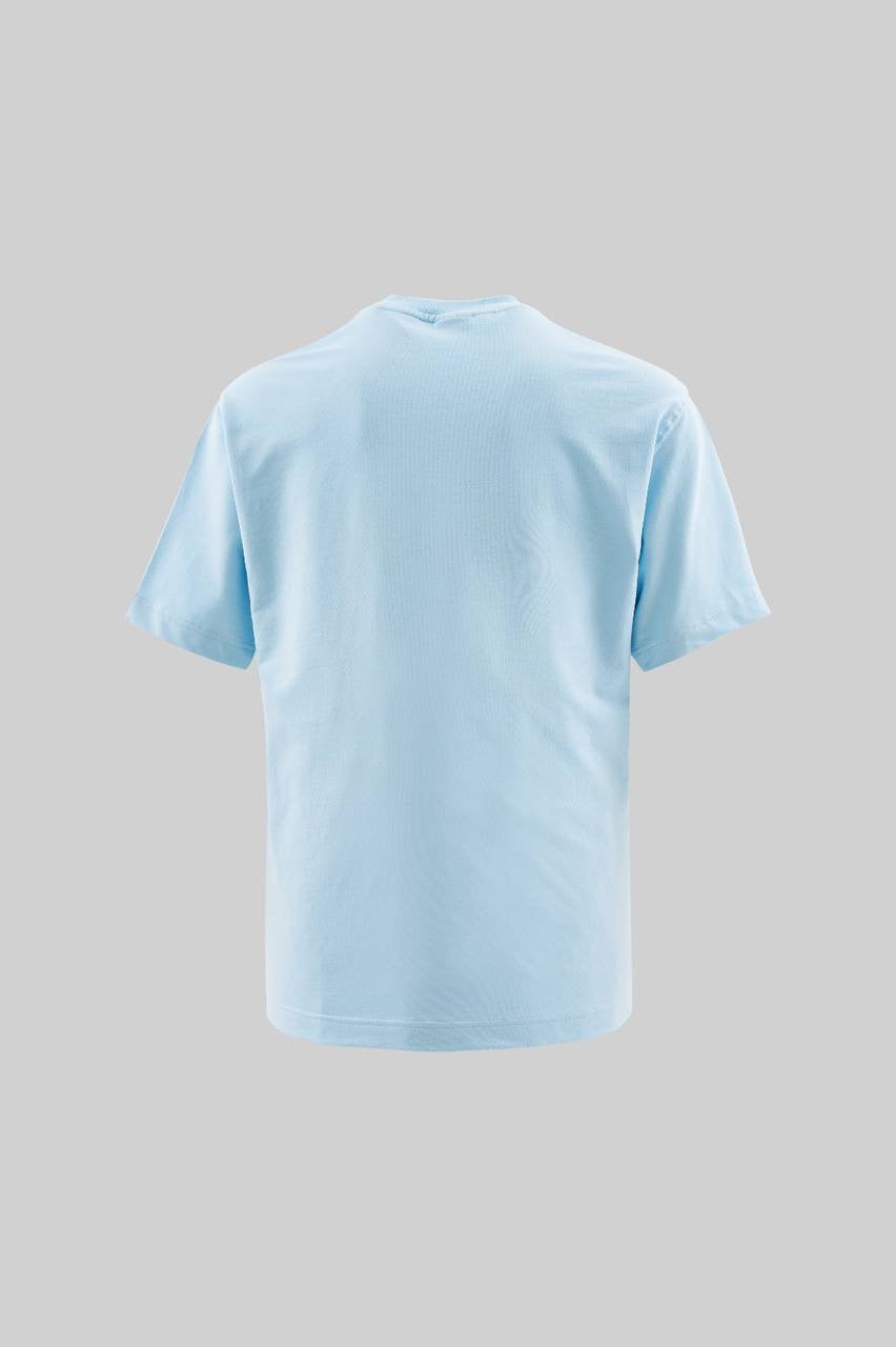 Men's Boxy Fit Short Sleeve T-Shirt in Light Blue Soft Cotton