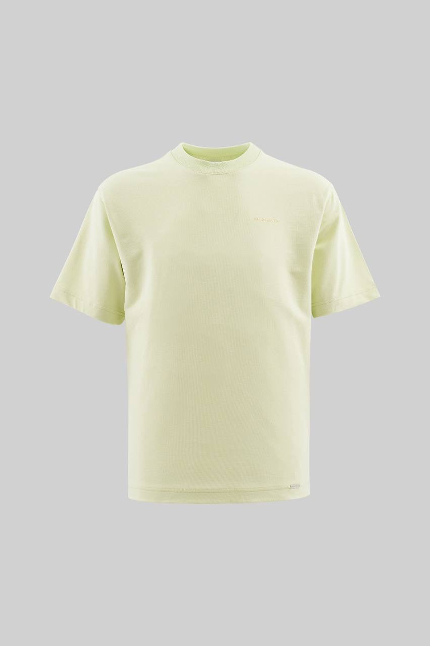 Men's Boxy Fit Short Sleeve T-Shirt in Pastel Yellow Soft Cotton