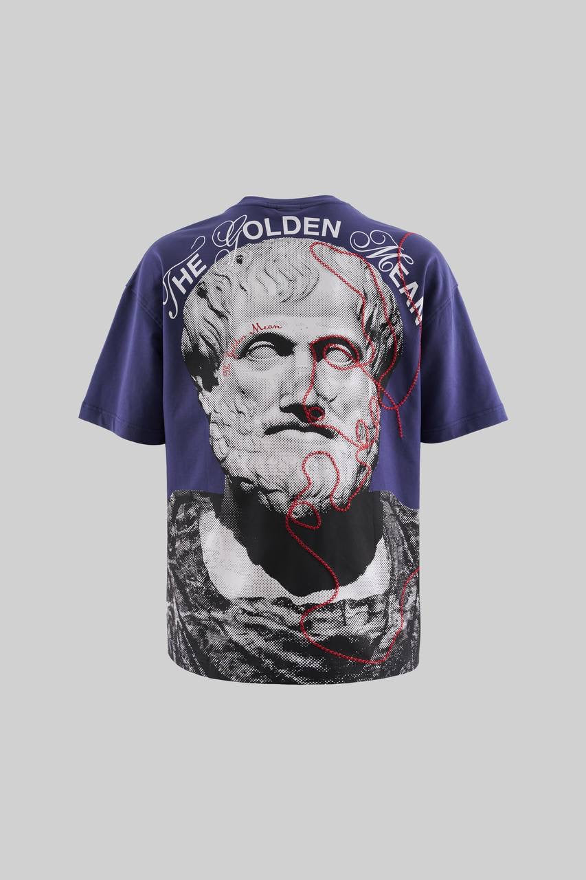 Men's Boxy Fit Short Sleeve T-Shirt in Navy Blue Soft  Cotton