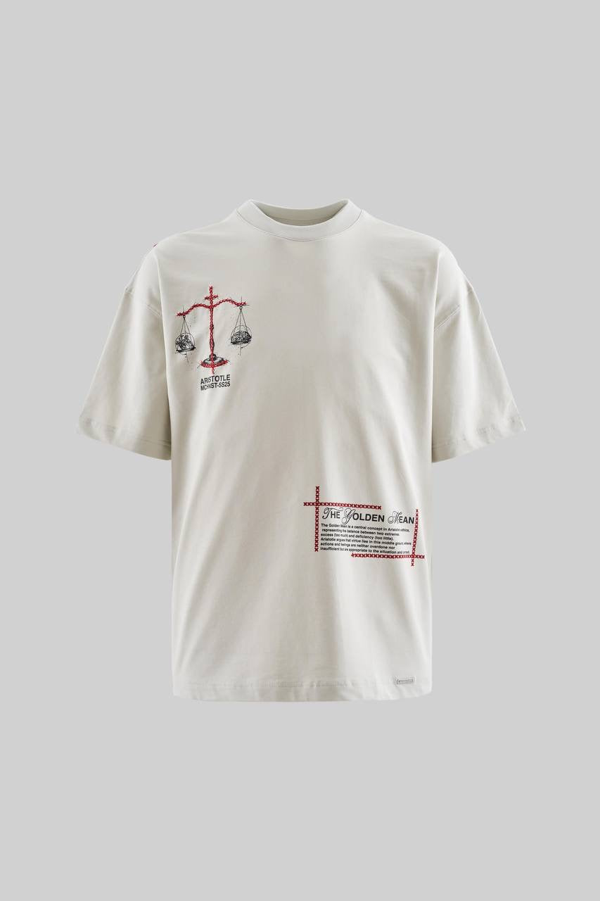 Men's Boxy Fit Short Sleeve T-Shirt in Ecru Soft Cotton