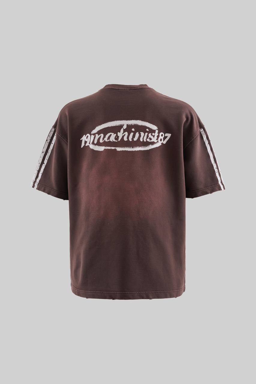 Men’s Boxy Fit Distressed Short Sleeve T-Shirt in Soft Cotton