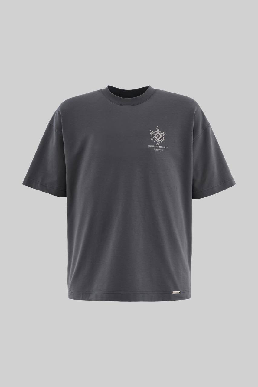 Men’s Boxy Fit Short Sleeve Printed T-Shirt in Soft Cotton