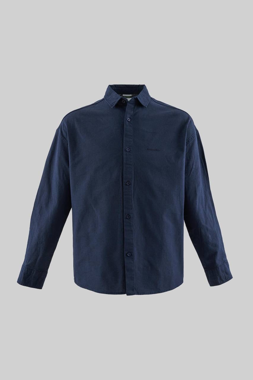 Men’s Relaxed Fit Linen-Texture Long Sleeve Shirt