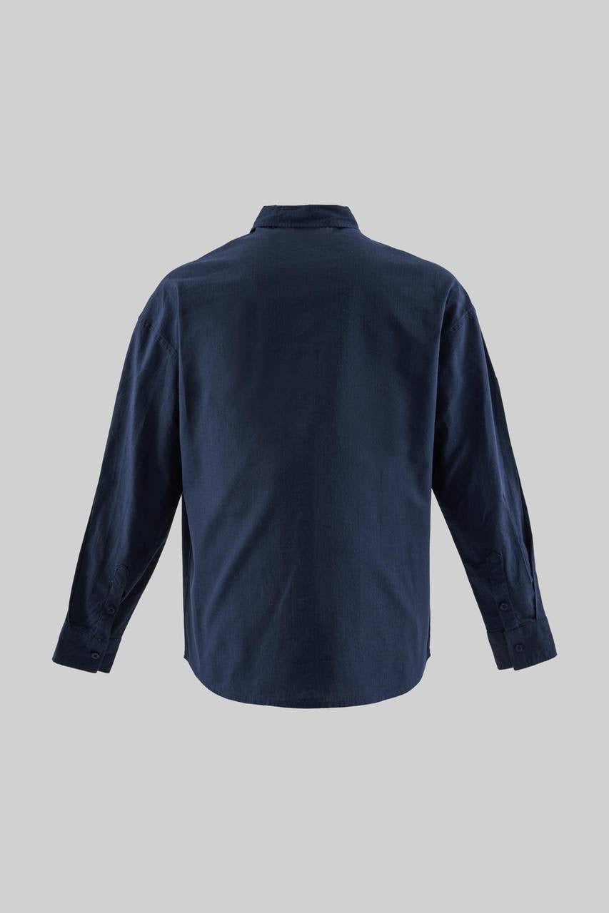Men’s Relaxed Fit Linen-Texture Long Sleeve Shirt