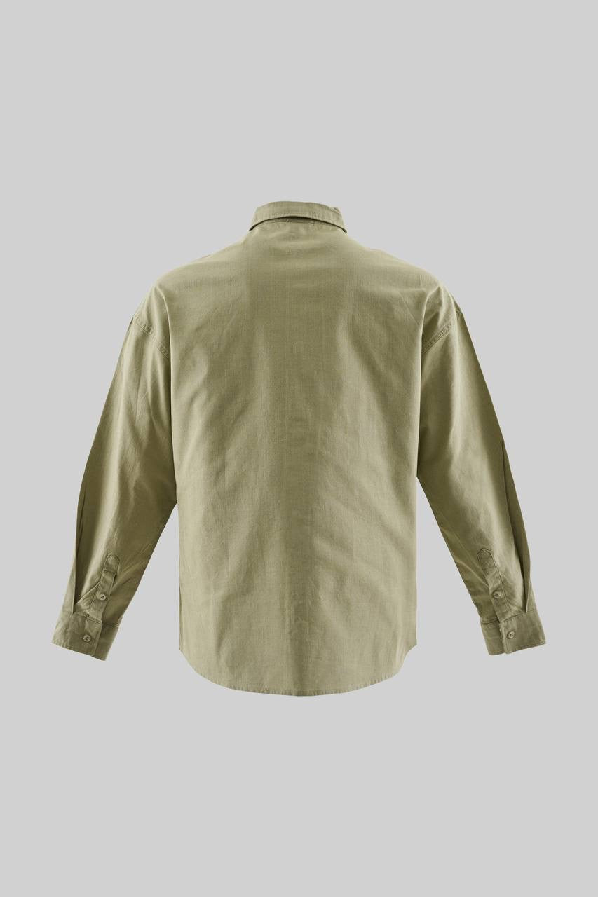 Men's Relaxed Fit Long Sleeve Shirt in Linen Texture