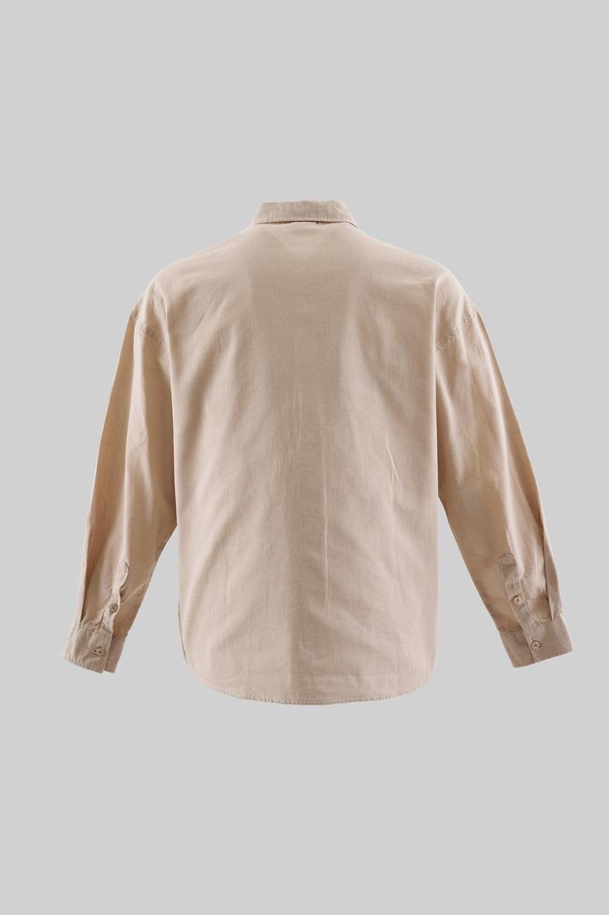 Men's Boxy Fit Casual Linen-Blend Shirt