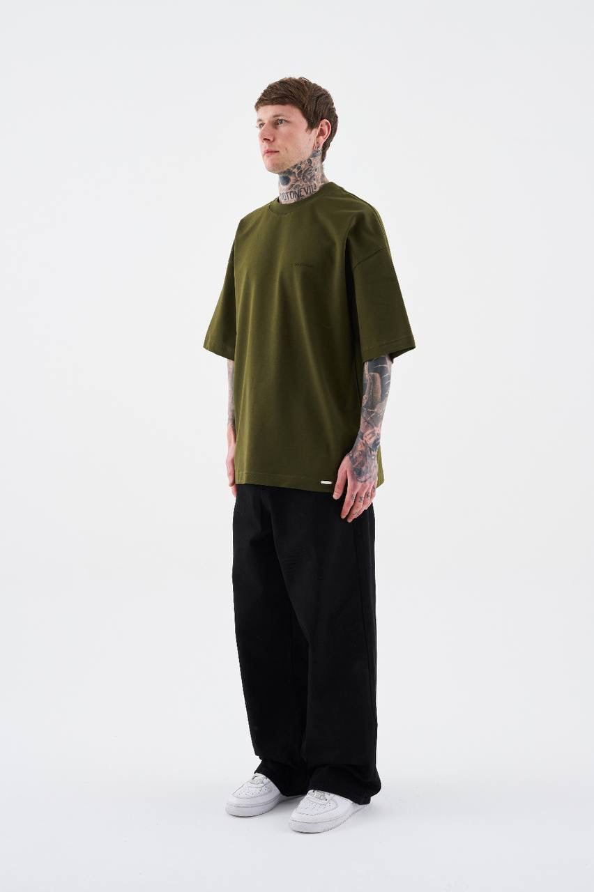 Men’s Boxy Fit Short Sleeve T-Shirt in Soft Cotton – Khaki