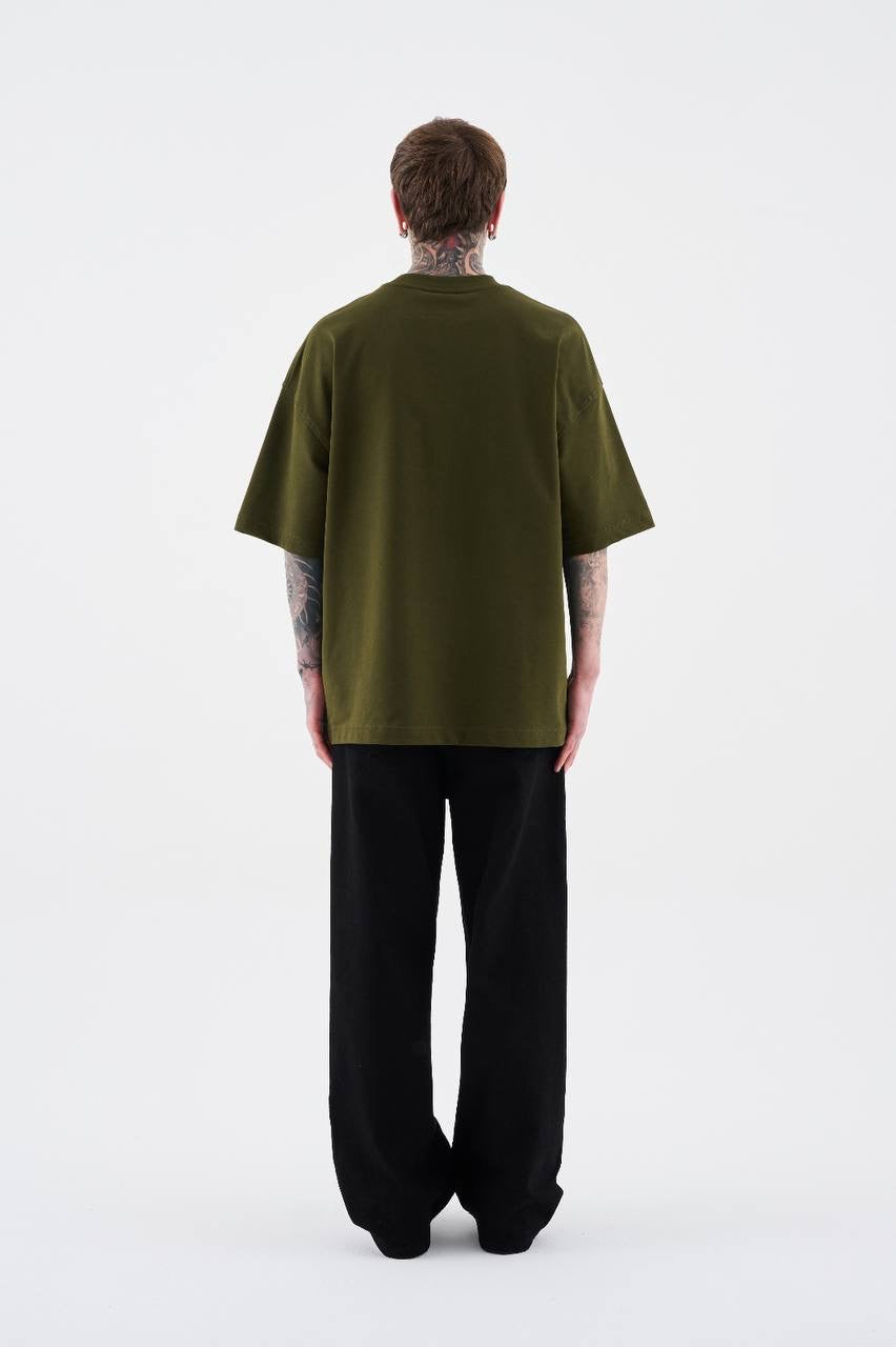 Men’s Boxy Fit Short Sleeve T-Shirt in Soft Cotton – Khaki