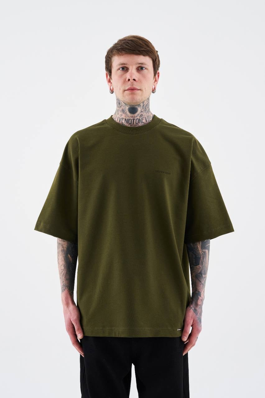 Men’s Boxy Fit Short Sleeve T-Shirt in Soft Cotton – Khaki