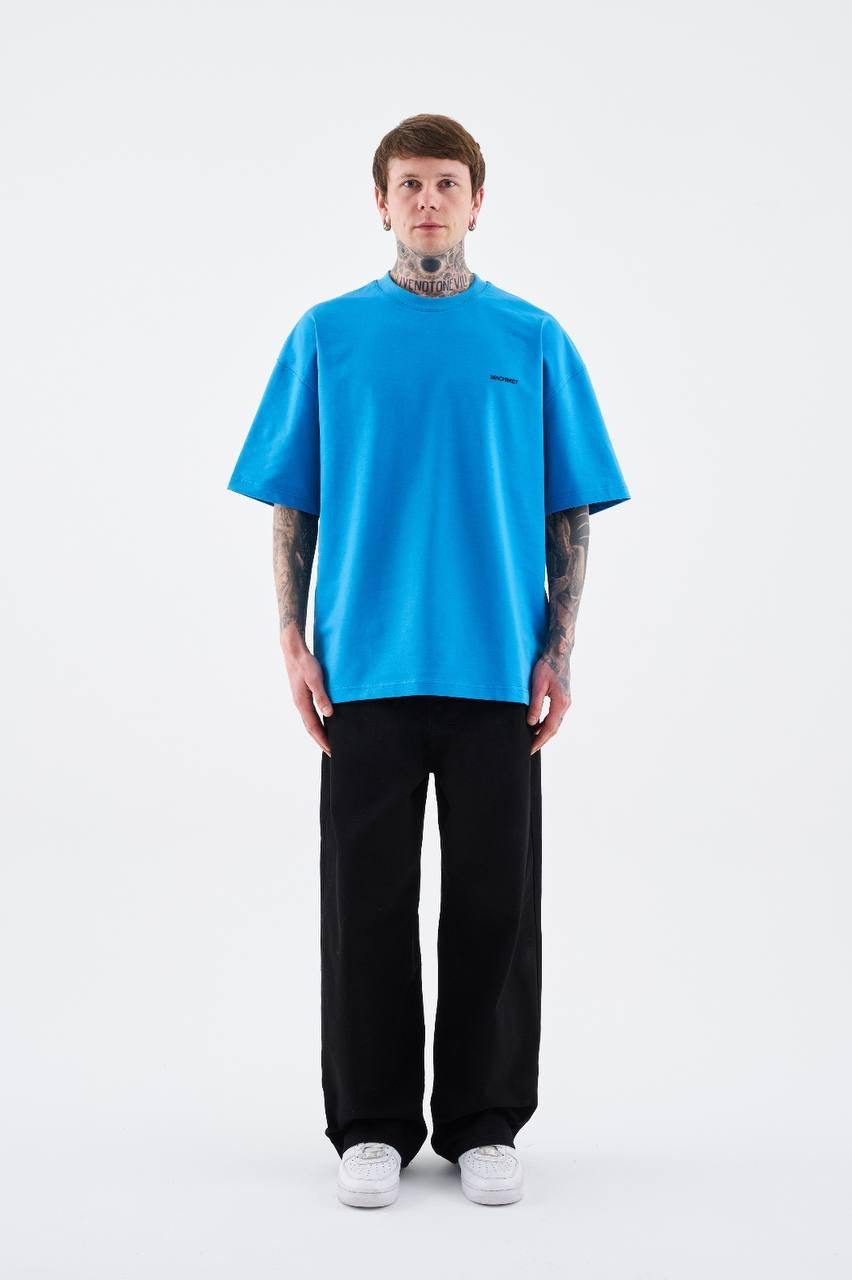 Men’s Boxy Fit Short Sleeve T-Shirt in Indigo Soft Cotton