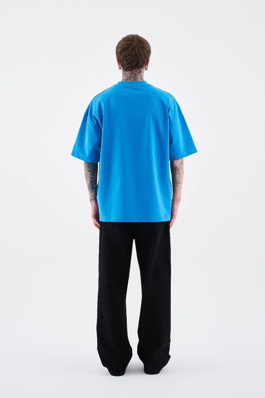 Men’s Boxy Fit Short Sleeve T-Shirt in Indigo Soft Cotton