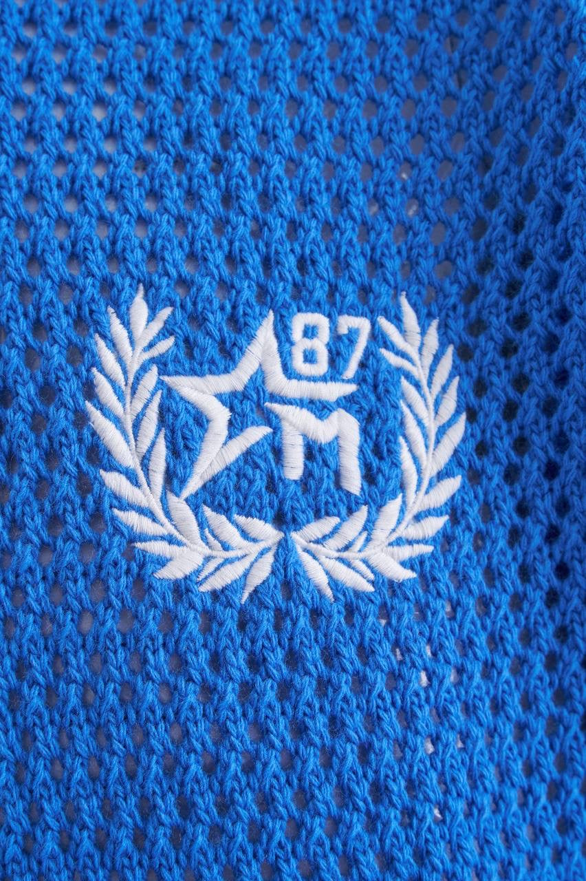 Men’s Knit College Style T-Shirt in Saks Blue