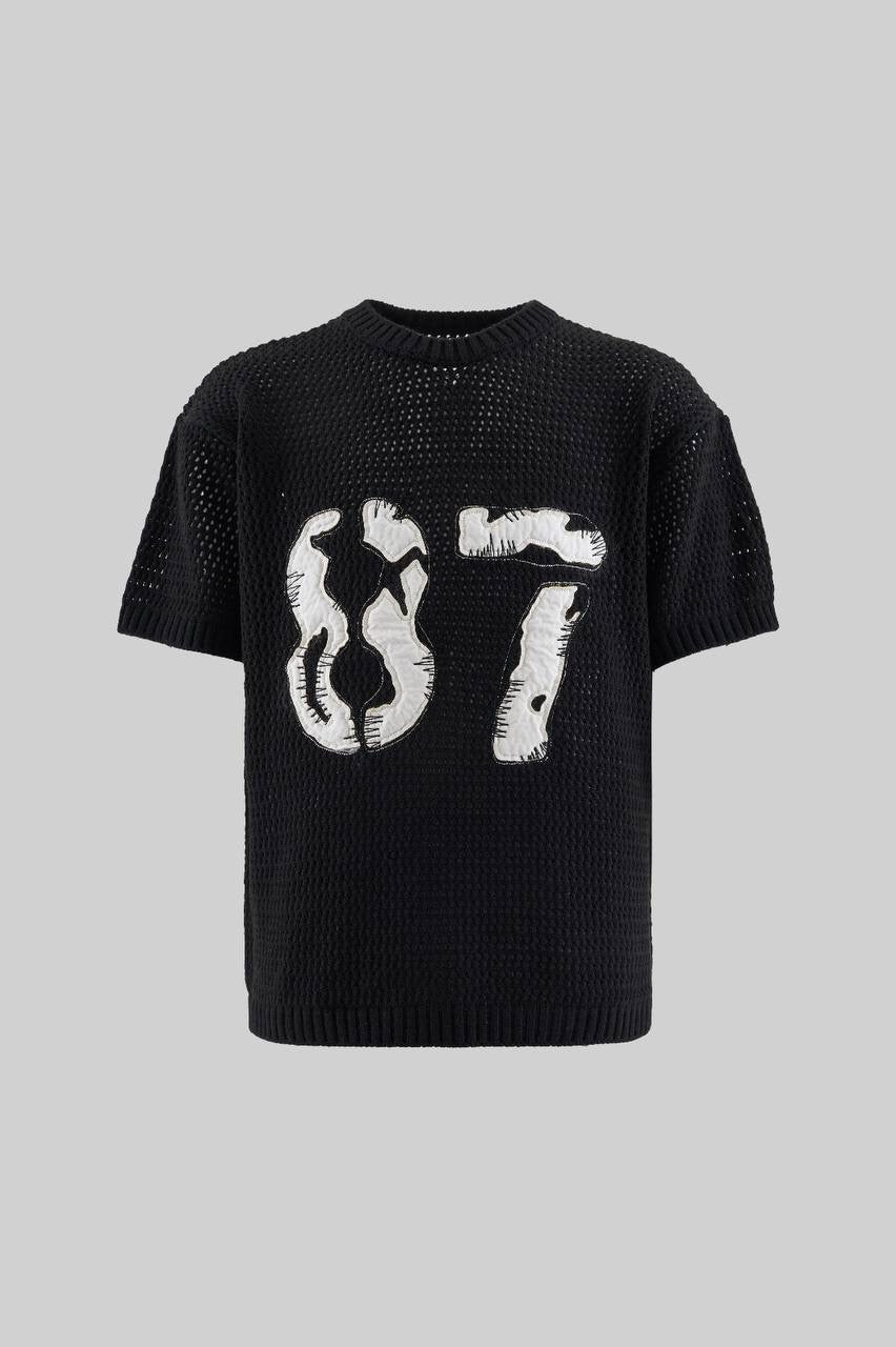 Men’s Longline Black Knit T-Shirt