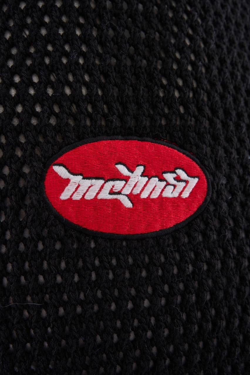 Men’s Boxy Fit Technical Print Short Sleeve T-Shirt in Soft Black Cotton