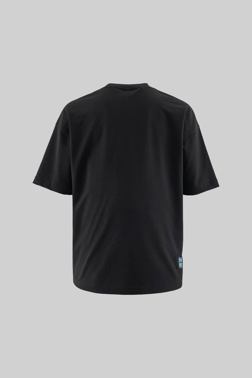 Men's Oversized Short Sleeve T-Shirt with Alien Embroidery in Soft Cotton