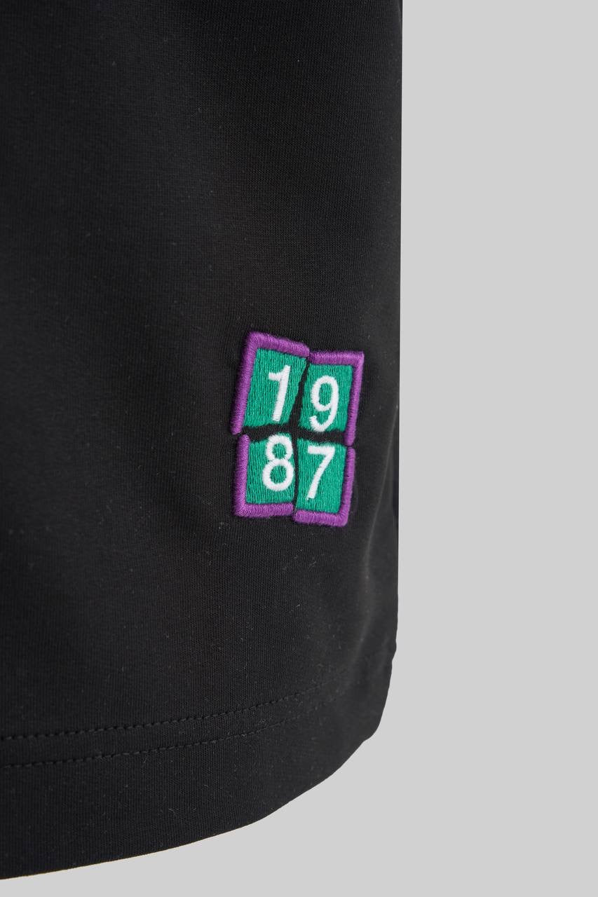 Men's Oversized Short Sleeve T-Shirt with Alien Embroidery in Soft Cotton