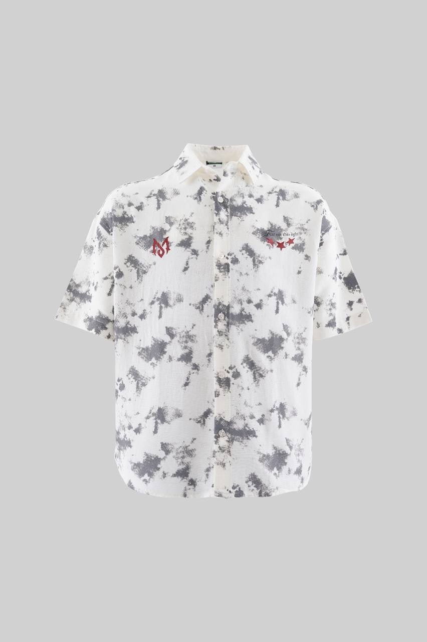 Men’s Boxy Fit Short Sleeve Shirt in Rose Print Cotton