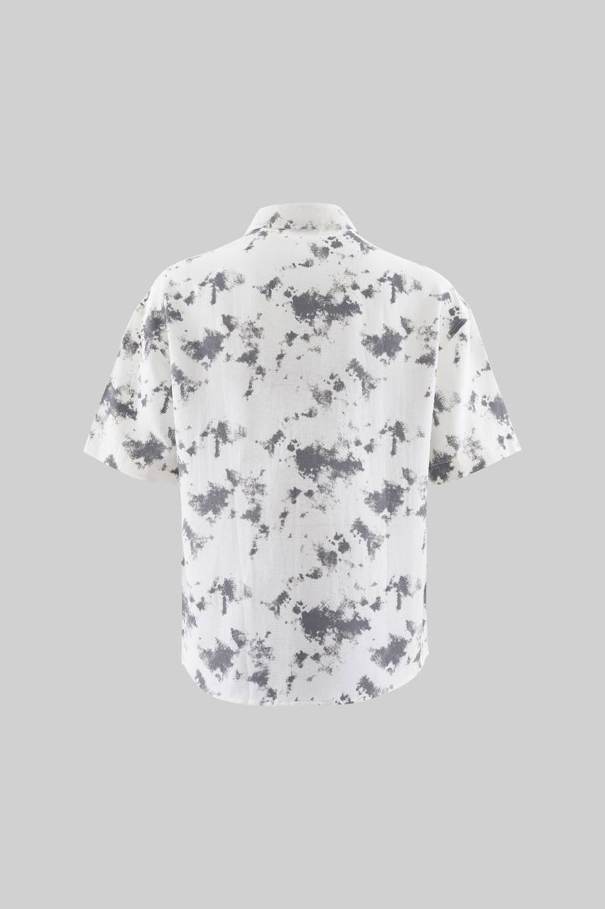 Men’s Boxy Fit Short Sleeve Shirt in Rose Print Cotton