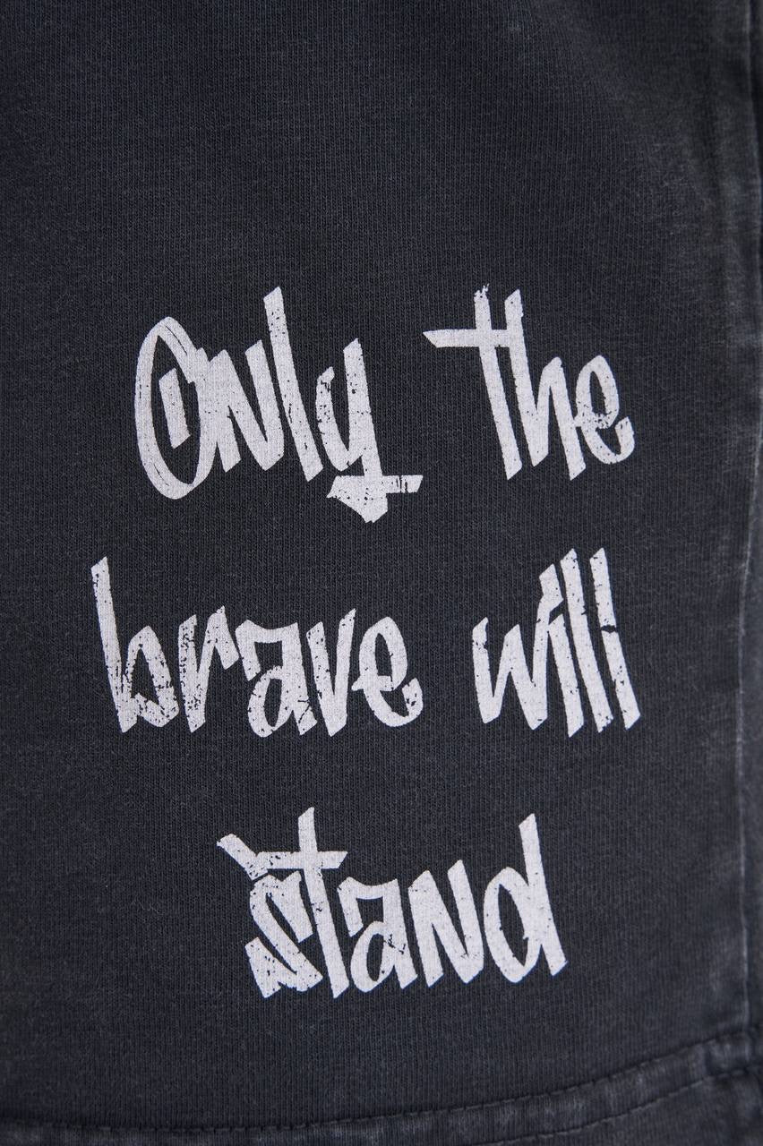 Men’s Oversized Short Sleeve T-Shirt with Slogan and Photo Print