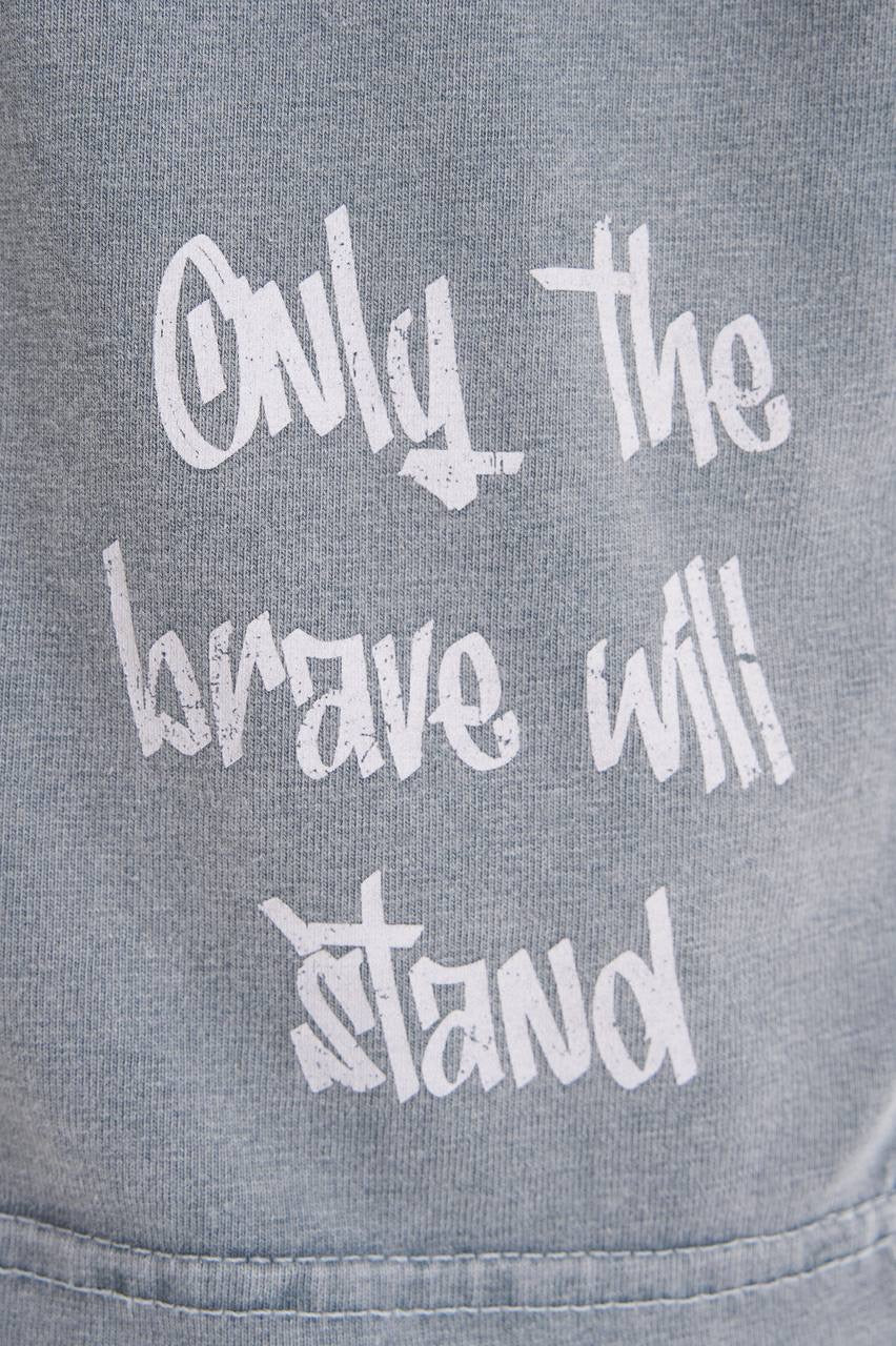 Men's Boxy Fit Oversized Graphic T-Shirt in Washed Grey Cotton