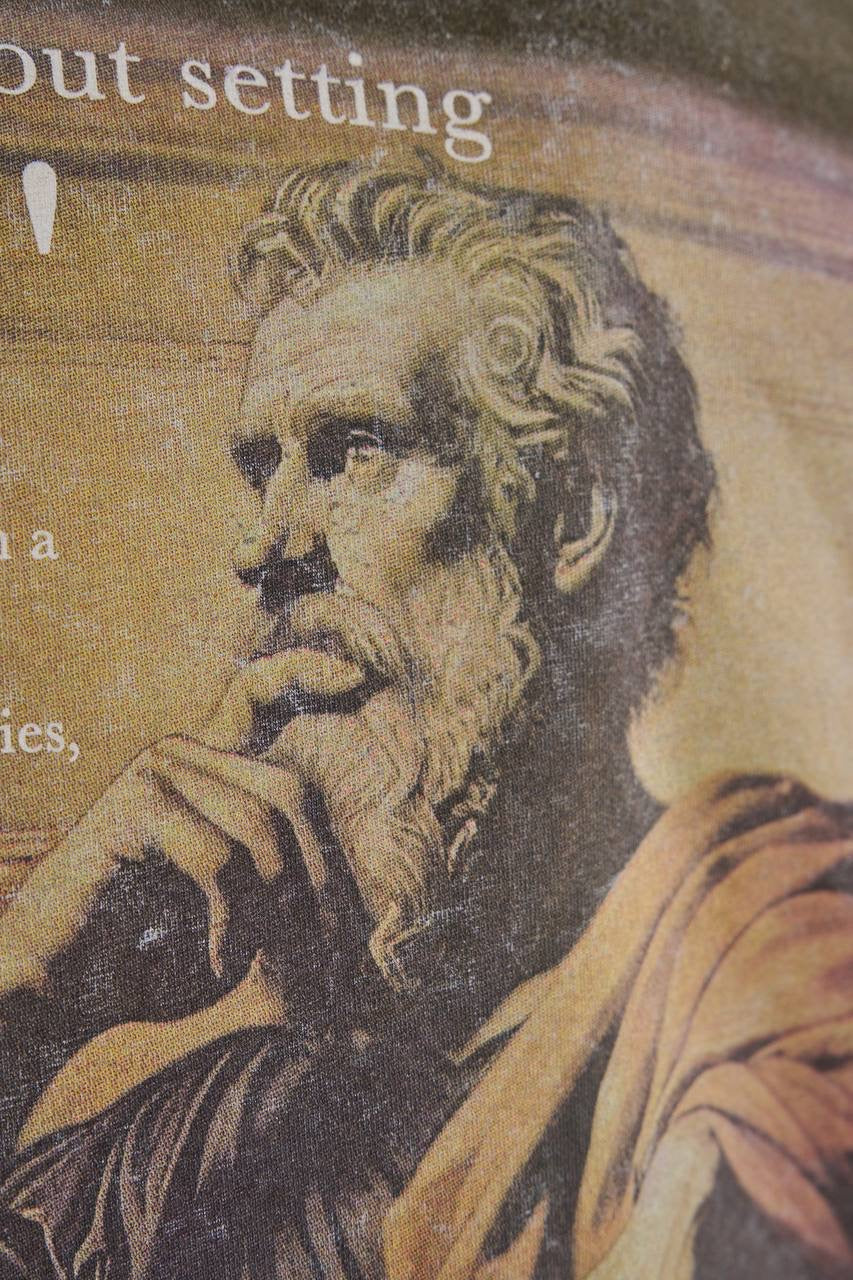 Men’s Boxy Fit Washed Slogan T-Shirt in Soft Cotton – ‘Big Goals’ Print