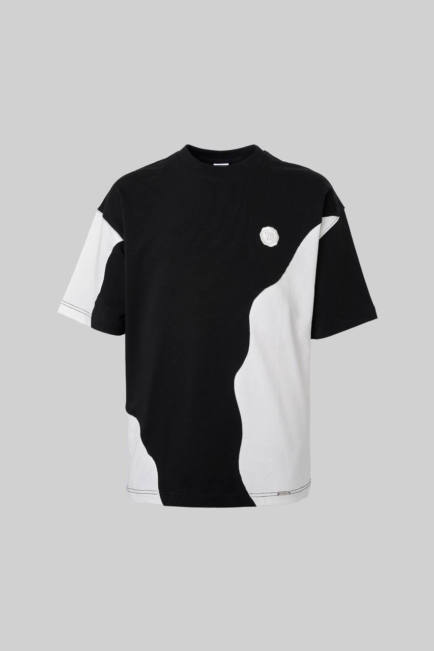 Men’s Boxy Fit Short Sleeve T-Shirt in Black & White Soft Cotton