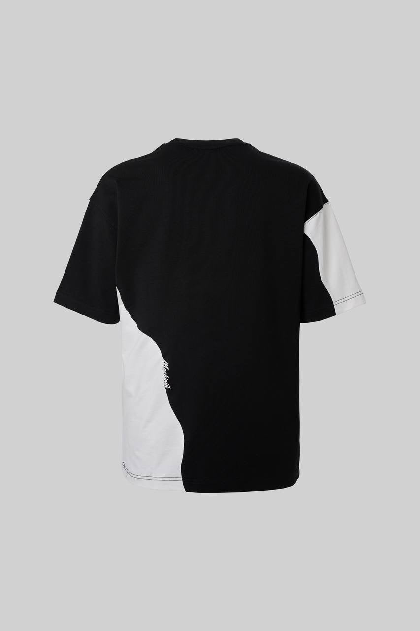 Men’s Boxy Fit Short Sleeve T-Shirt in Black & White Soft Cotton
