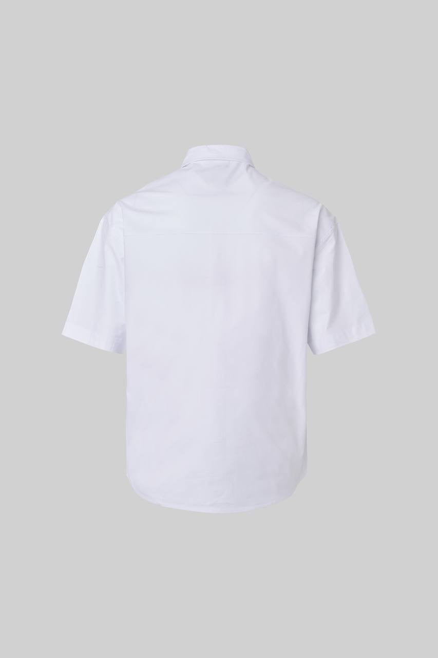 Men’s Boxy Fit Short Sleeve Button-Up Shirt in Bamboo Print Viscose