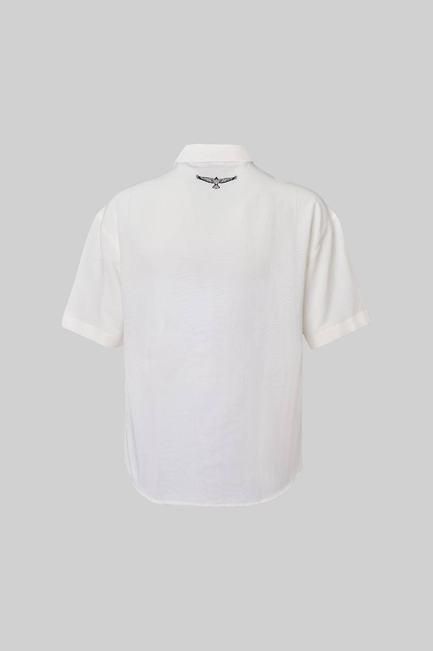 Men's Ethnic Pattern Short Sleeve Shirt in Lightweight Viscose