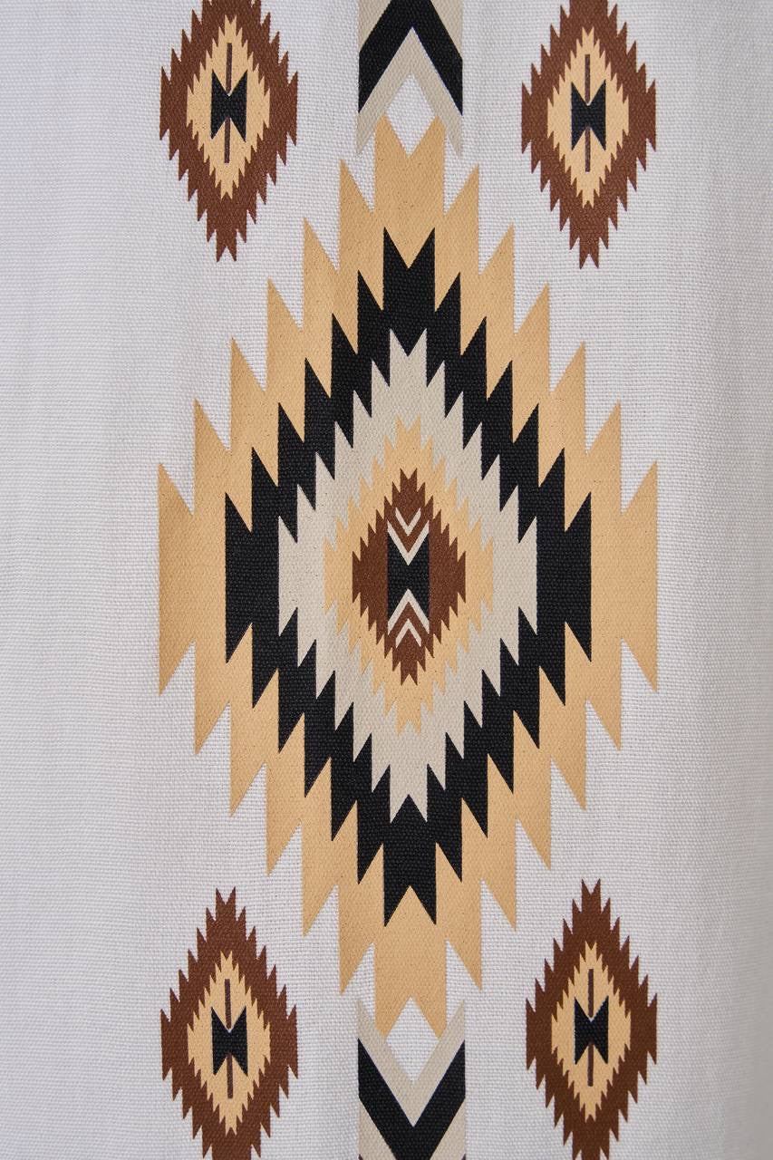 Men's Ethnic Pattern Short Sleeve Shirt in Lightweight Viscose