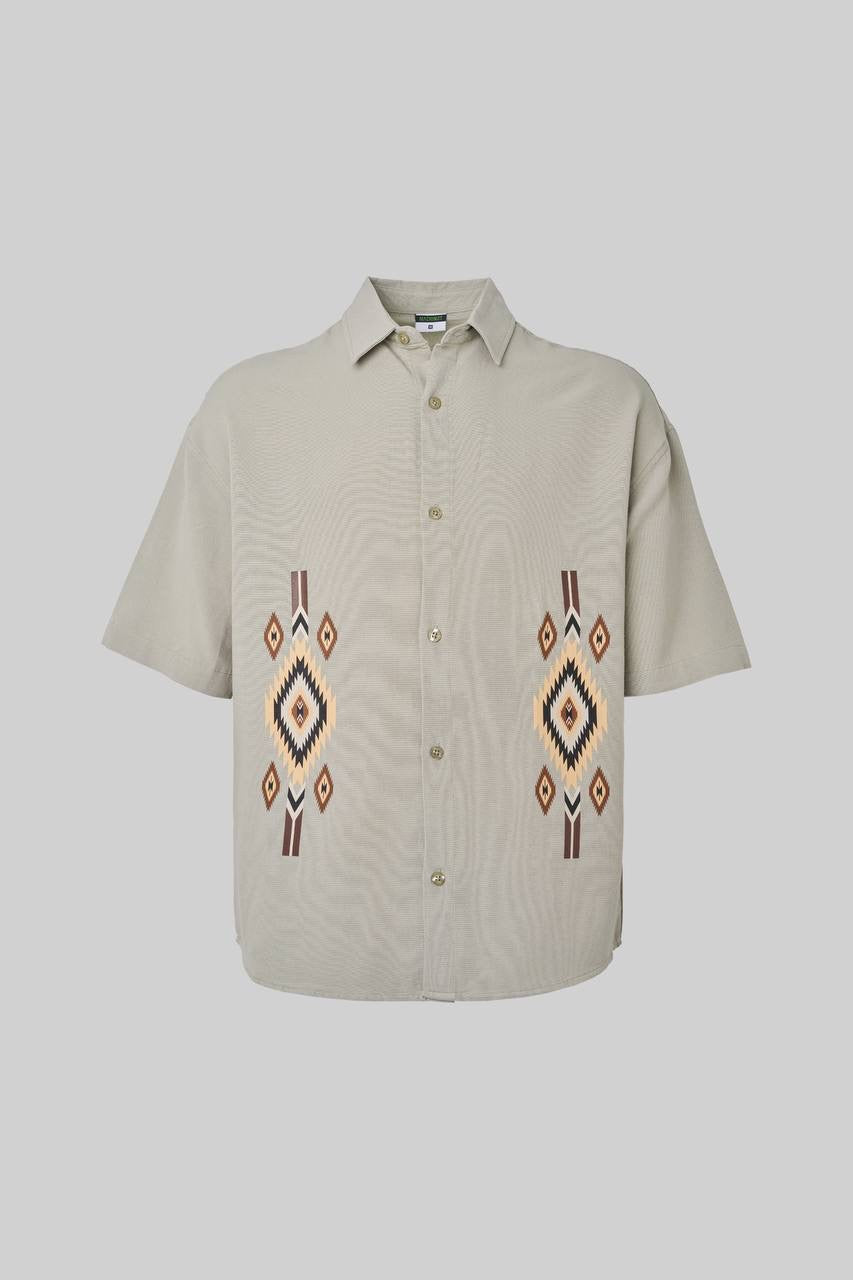 Men's Oversized Printed Cotton Shirt in Soft Fabric