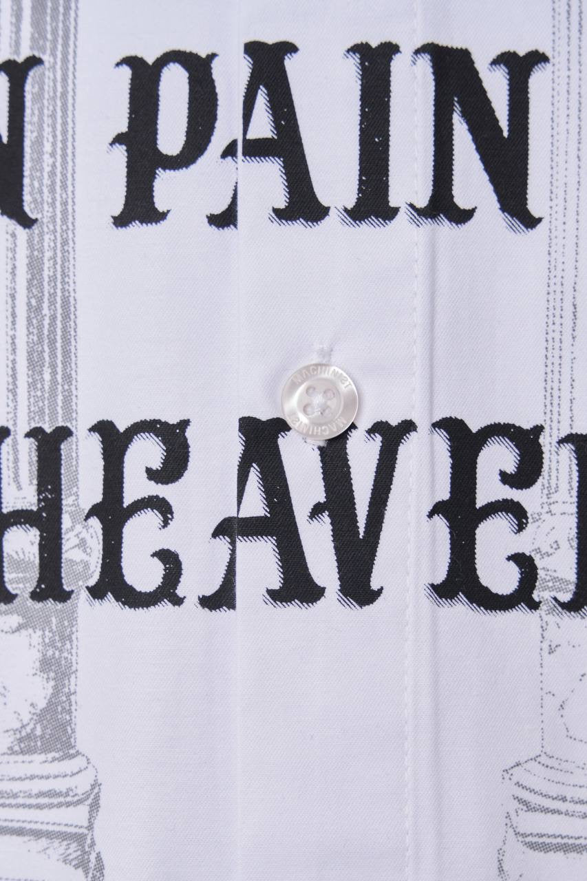 Men's Ancient Printed Cotton Shirt in White