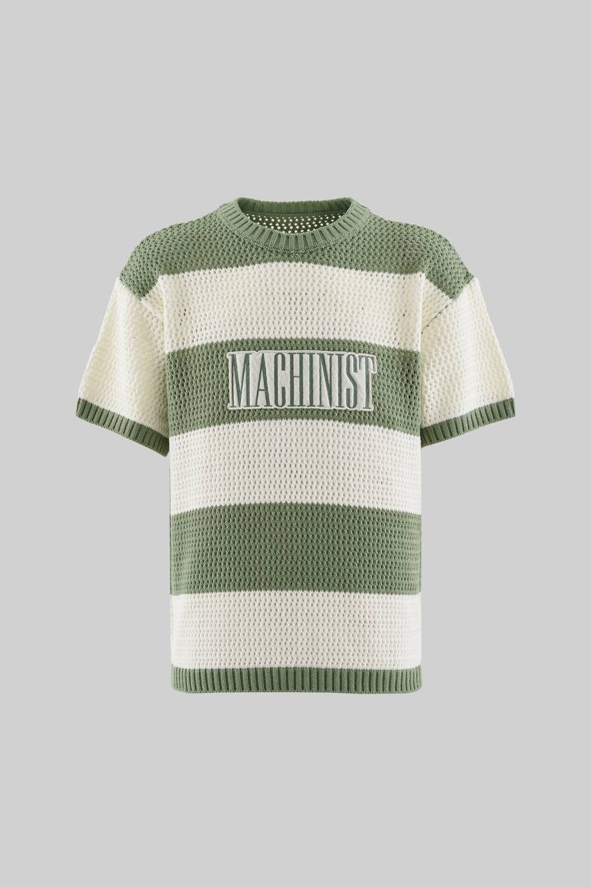 Men's Oversized Black and White Knit T-Shirt in Soft Cotton