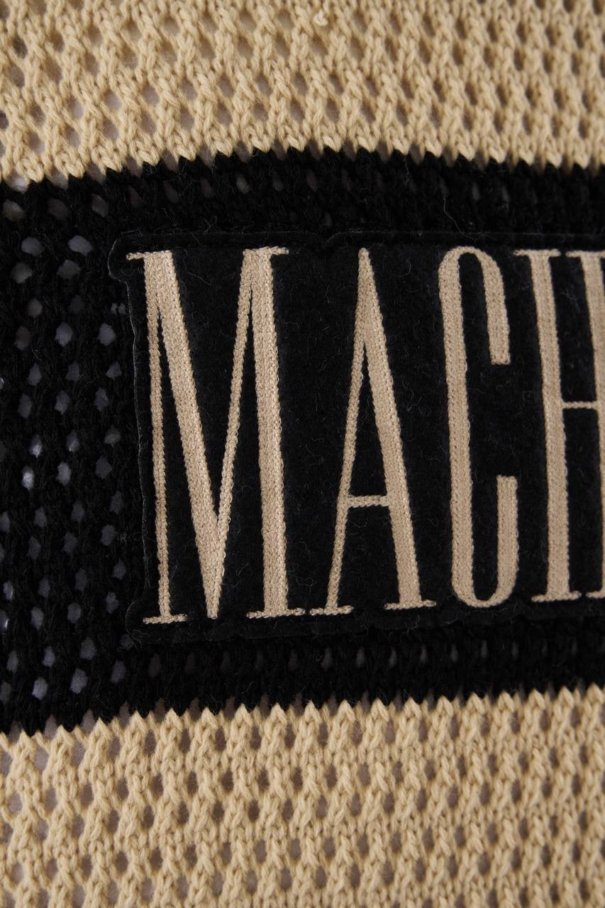 Men's Oversized Black and White Knit T-Shirt in Soft Cotton