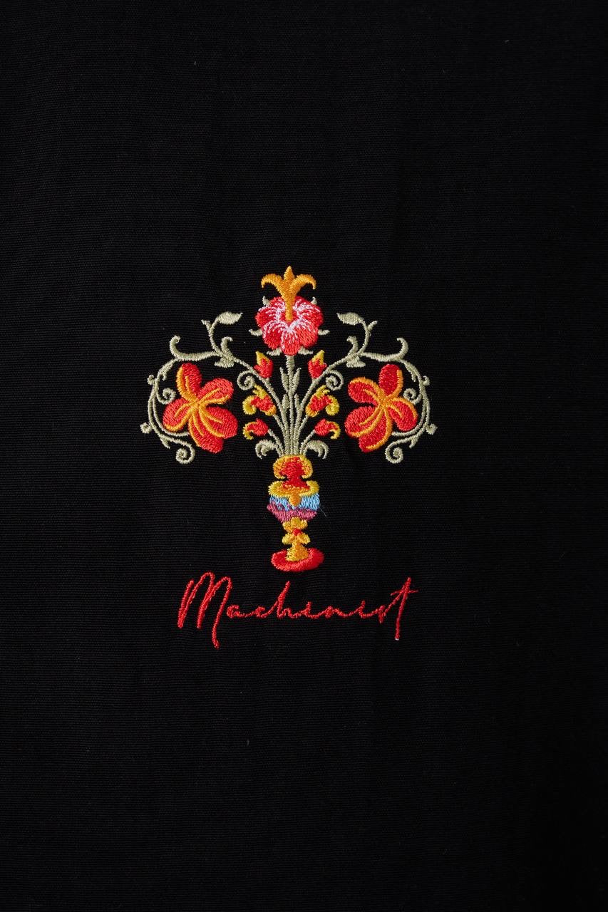 Men’s Relaxed Fit Floral Embroidered Shirt in Soft Viscose