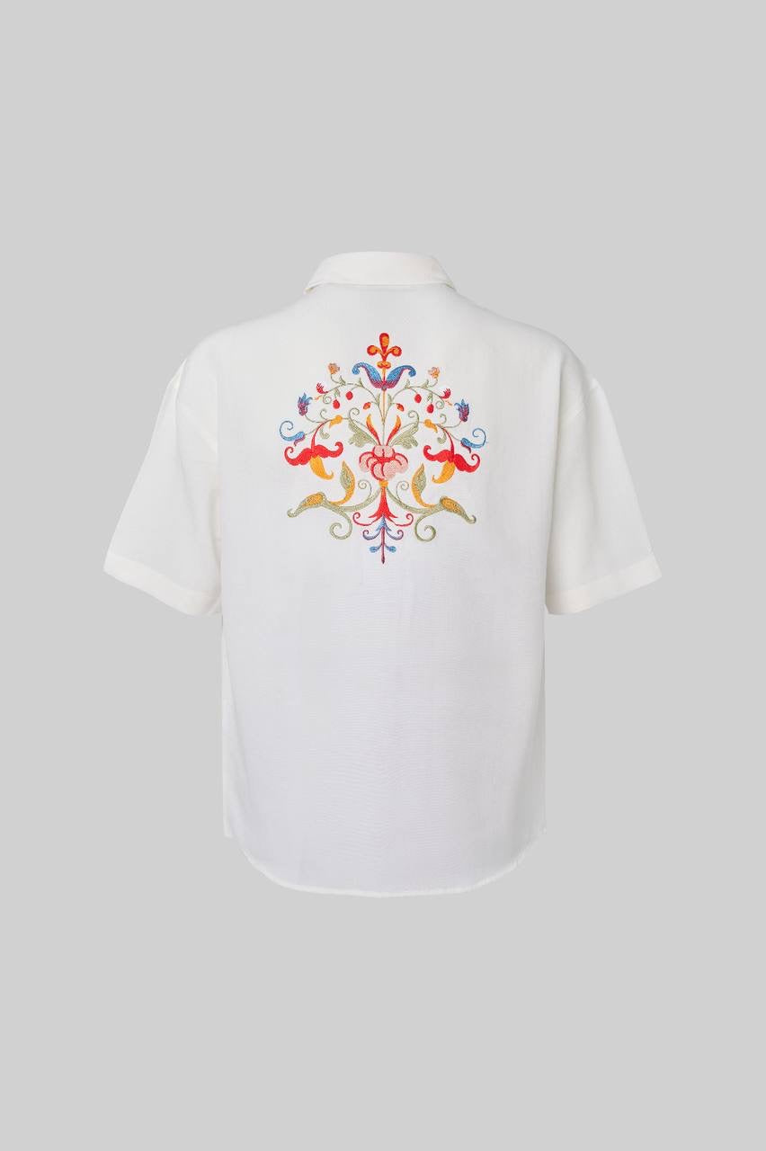 Men’s Oversized Fit Embroidered Shirt in Premium Cotton