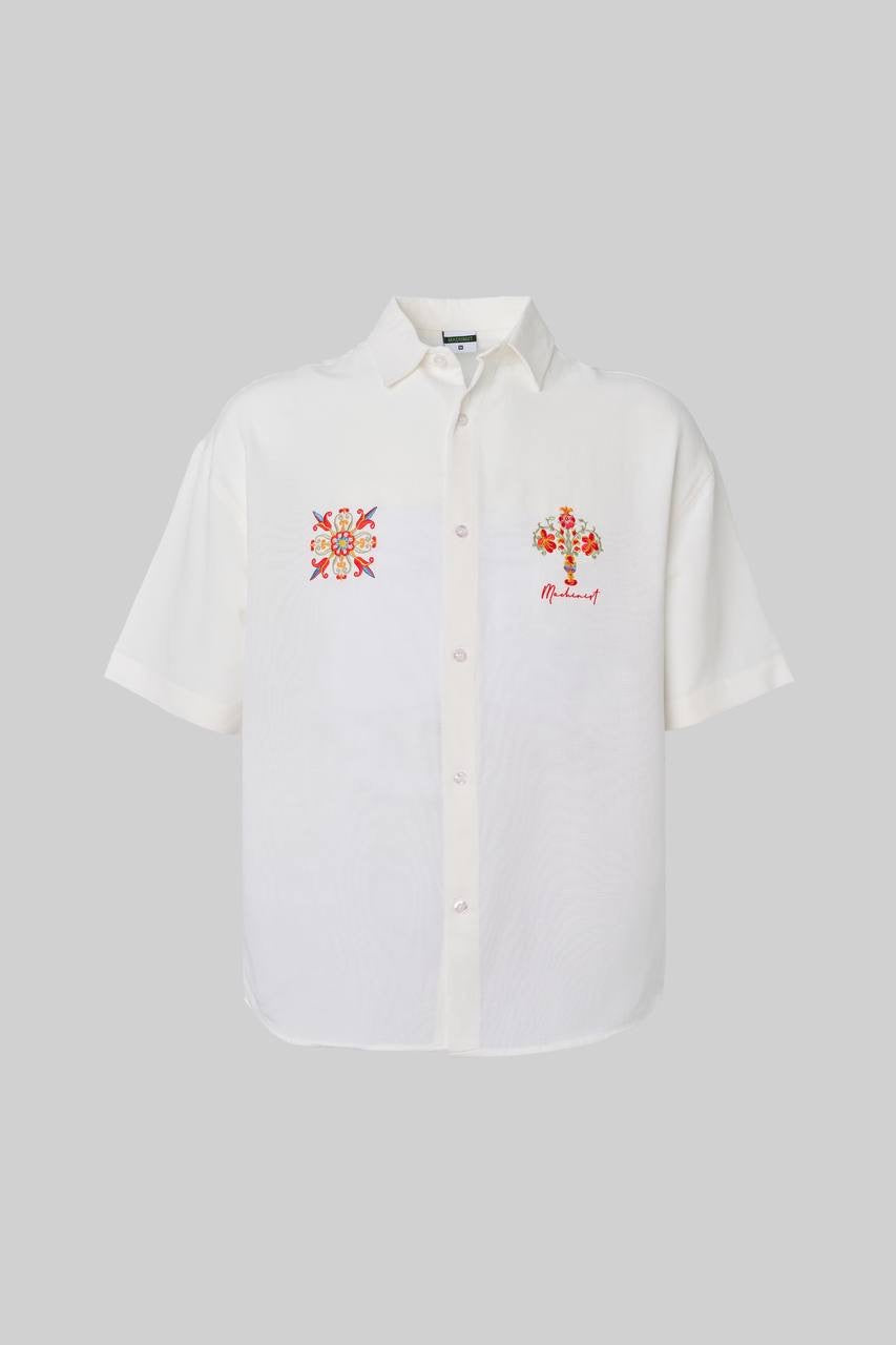 Men’s Oversized Fit Embroidered Shirt in Premium Cotton