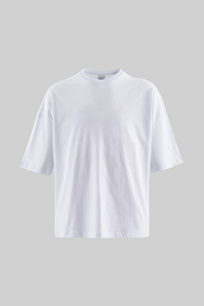 Men’s Boxy Fit Urban Edge White T-Shirt in Soft Cotton