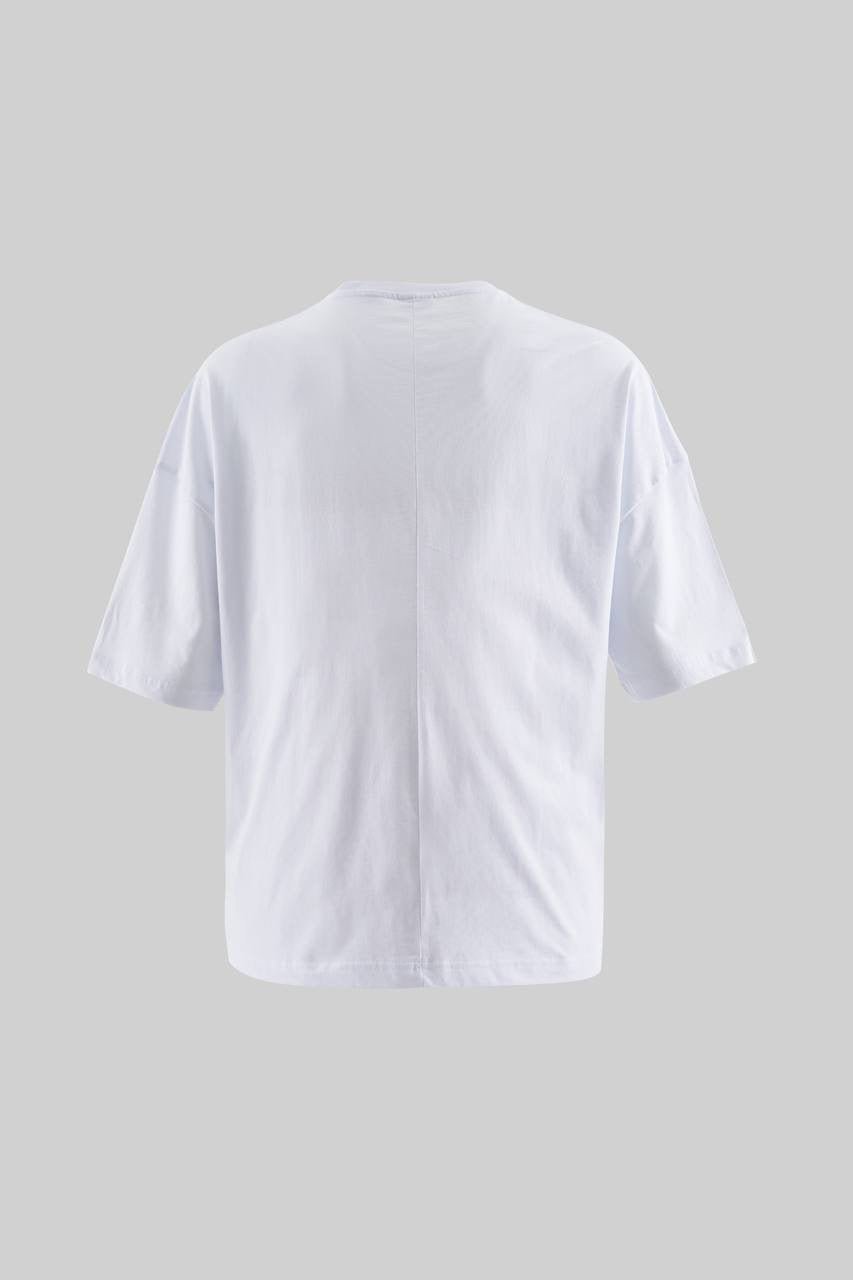 Men’s Boxy Fit Urban Edge White T-Shirt in Soft Cotton
