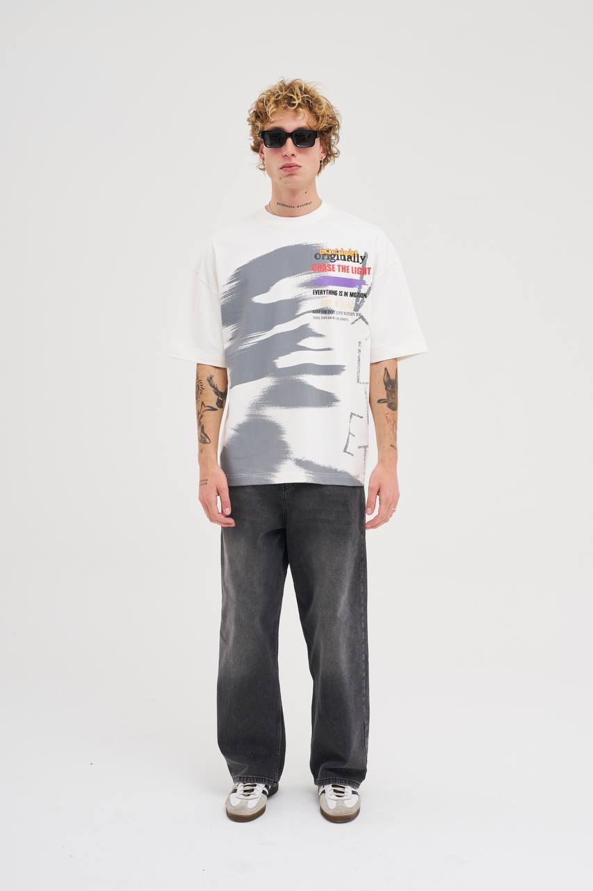 Men’s Oversized Slogan T-Shirt in Soft Cotton